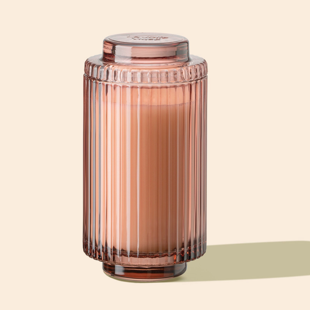 Aurélie Reeded Glass Candle: Watermelon Mint Zest (L & M) | Candles | Wiccan Center