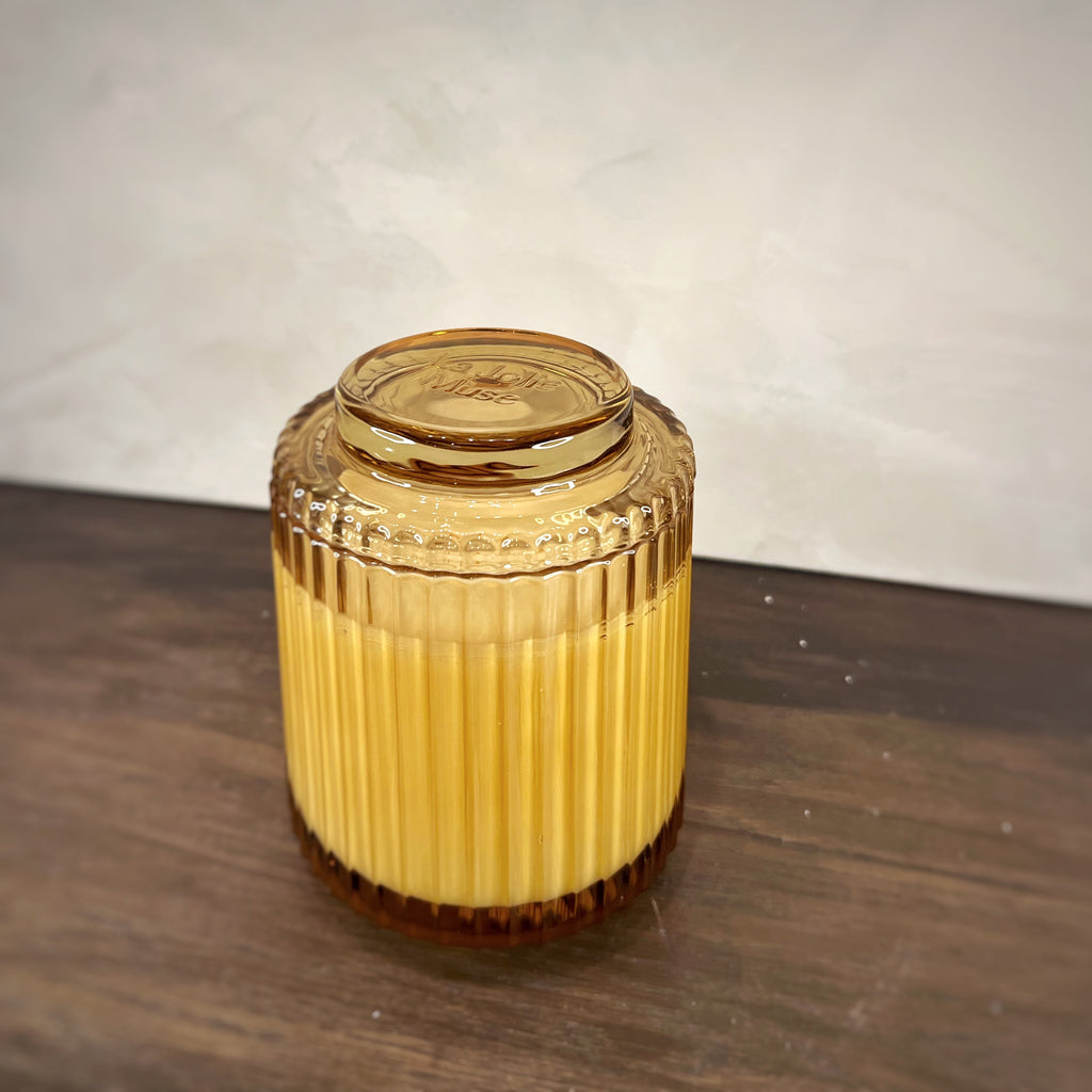 Aurélie Reeded Glass Candle: Yuzu & Neroli Blossom (M) | Candles | Wiccan Center