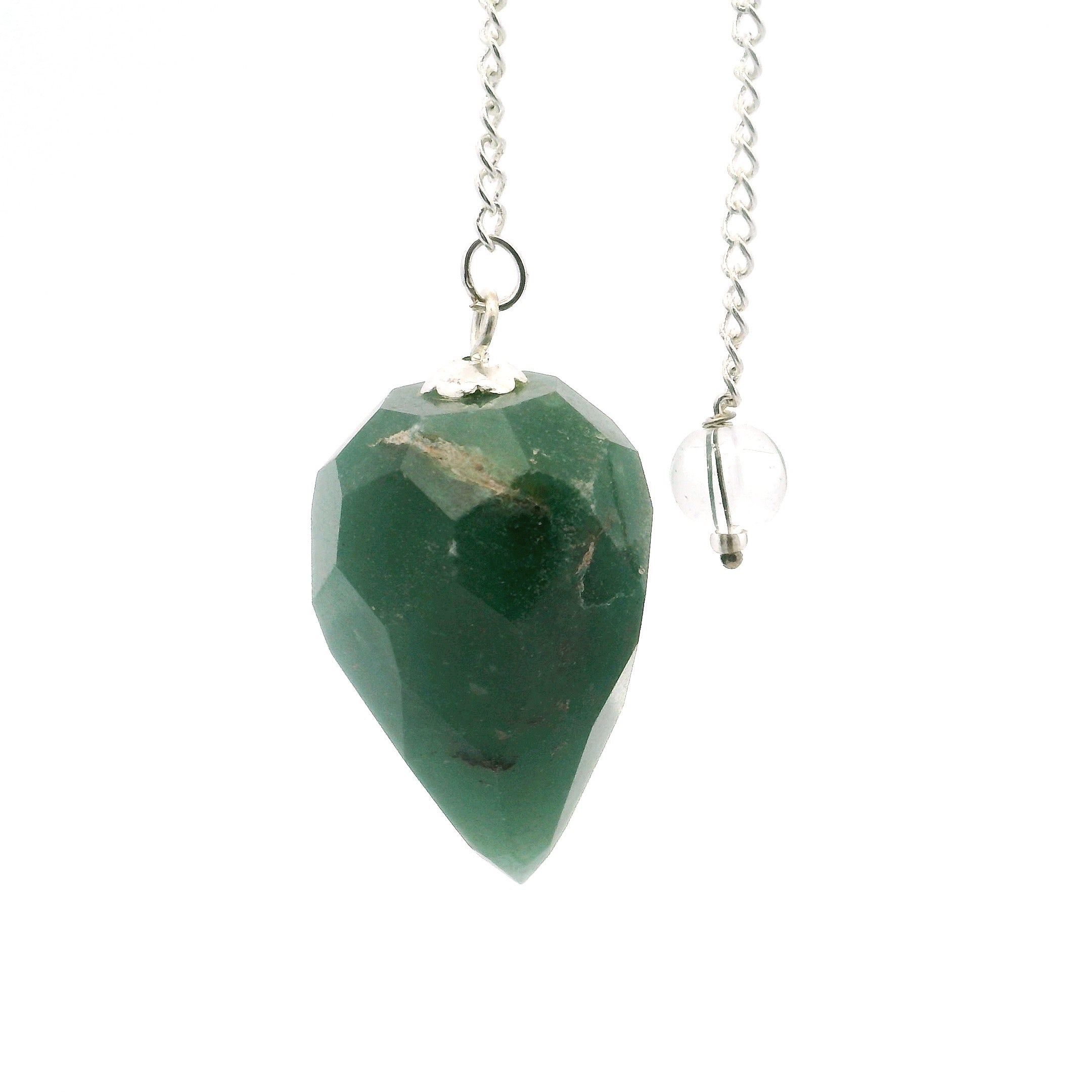 Green Aventurine Faceted Droplet Gemstone Pendulum | Crystals & Minerals > Specimens | Wiccan Center
