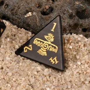Aztec Silver Sheen Obsidian Stone Dice Set - Dice Around the World Collection | Dice | Wiccan Center