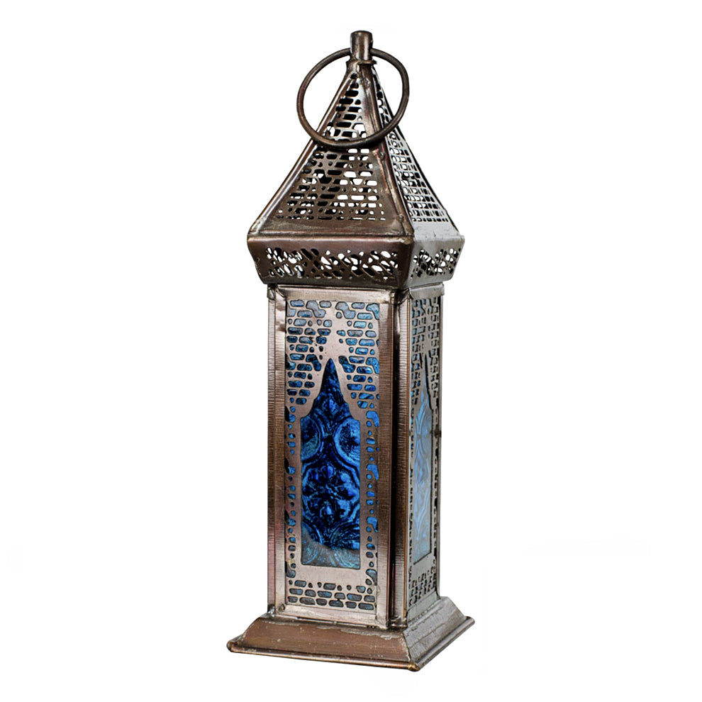 Azurus Turquoise Glass & Metal Lantern | Lantern | Wiccan Center