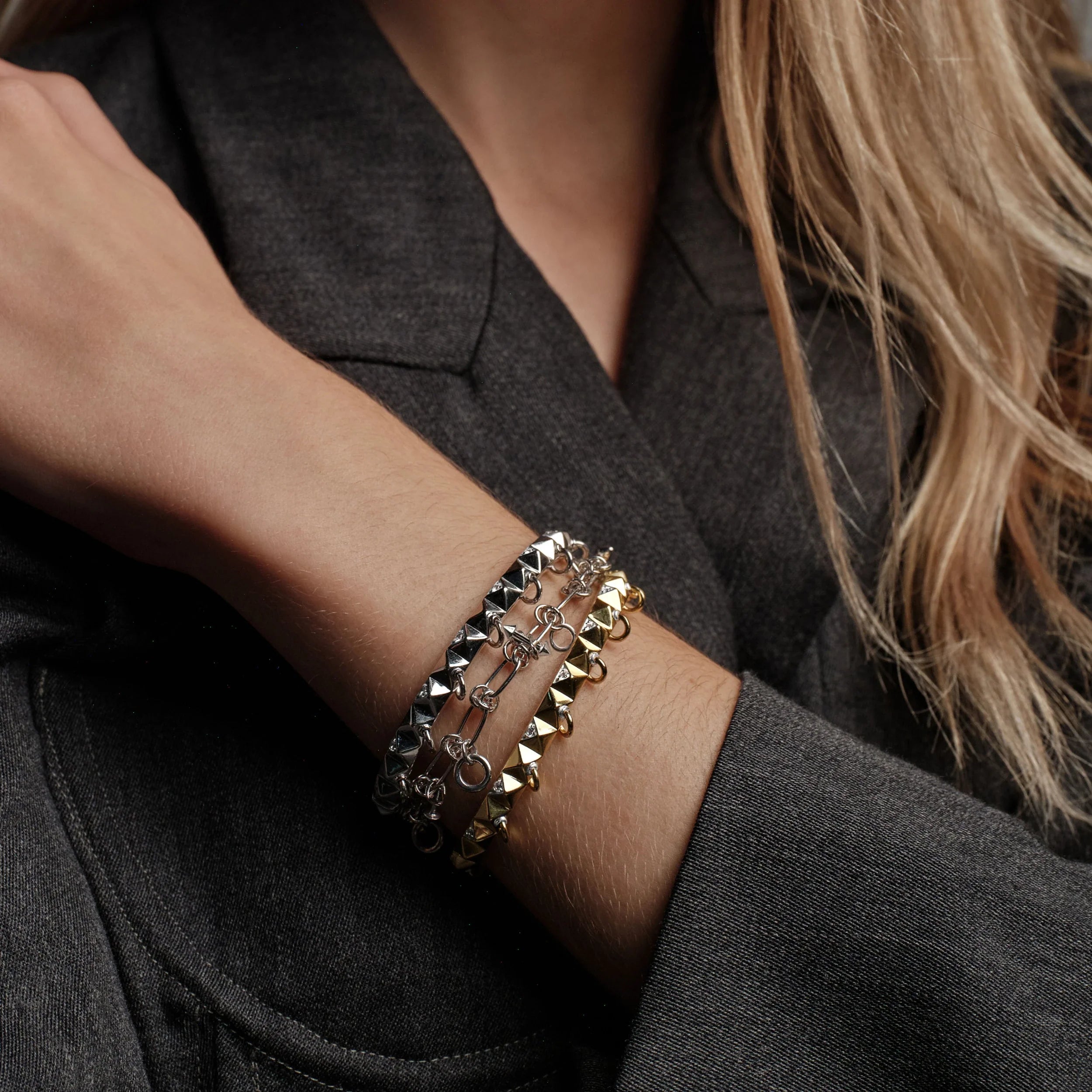Sapphire Armor Hinge Cuff