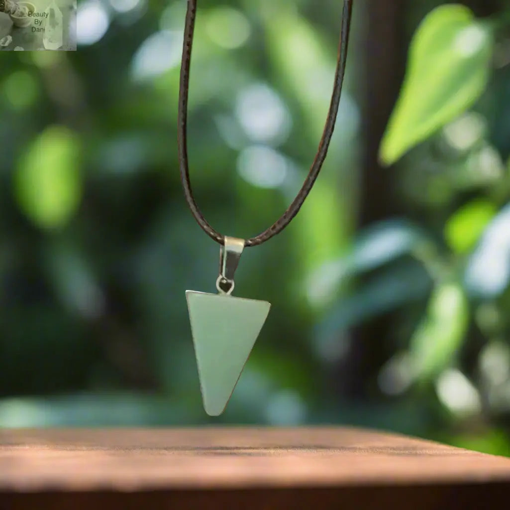 Aventurine Triangle Pendant Necklace