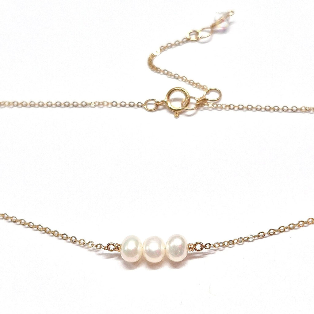 3 Pearl Necklace with Swarovski Clasp