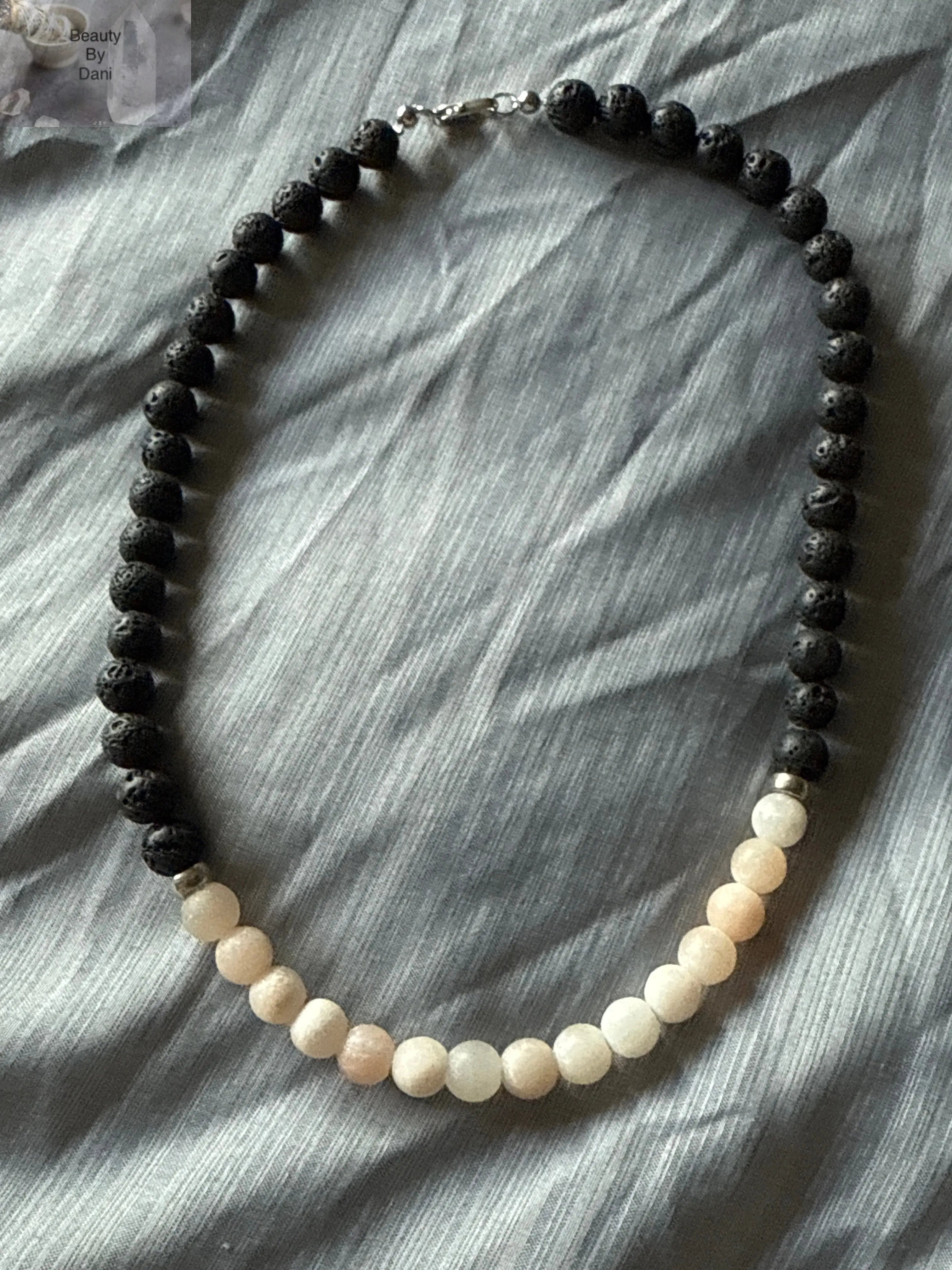 Lava & Pink Aventurine Beaded Necklace