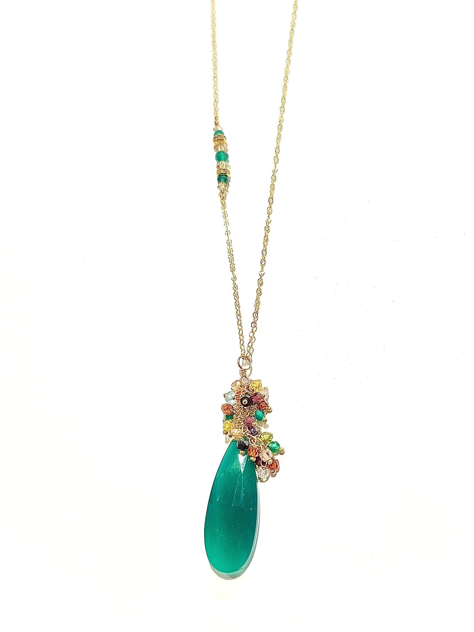 Emerald Edition long green onyx necklace