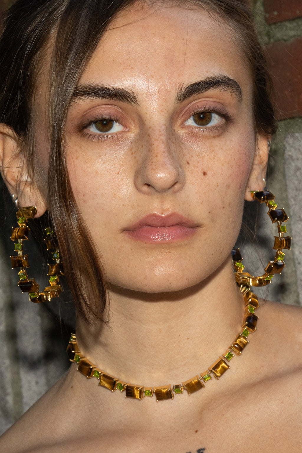Battlement Choker in Genuine Tiger Eye And Poison Dart (Gold) | Jewelry | Wiccan Center