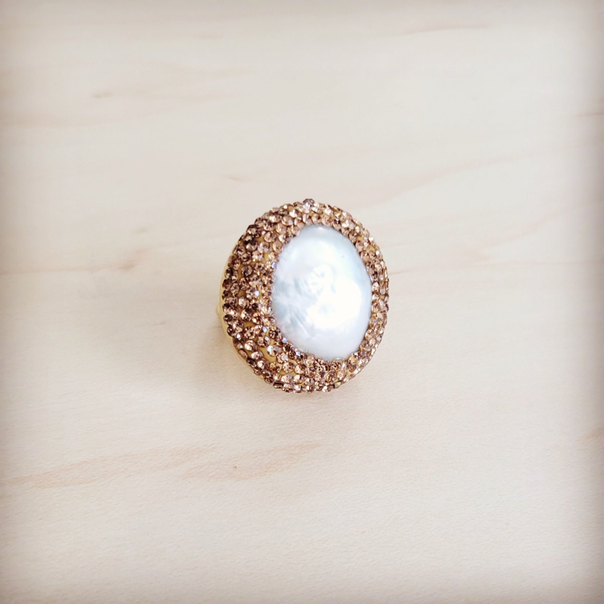 **Gilded Aurora Pearl Ring 012kk | Ring | Wiccan Center