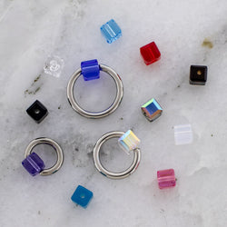 Crystal Cube Captive Bead Replacements- 4mm | CAPTIVE BEAD | Wiccan Center