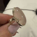 Rose Quartz Freeform Wrapped Ring – Sterling Silver – Size 5 | Rings | Wiccan Center
