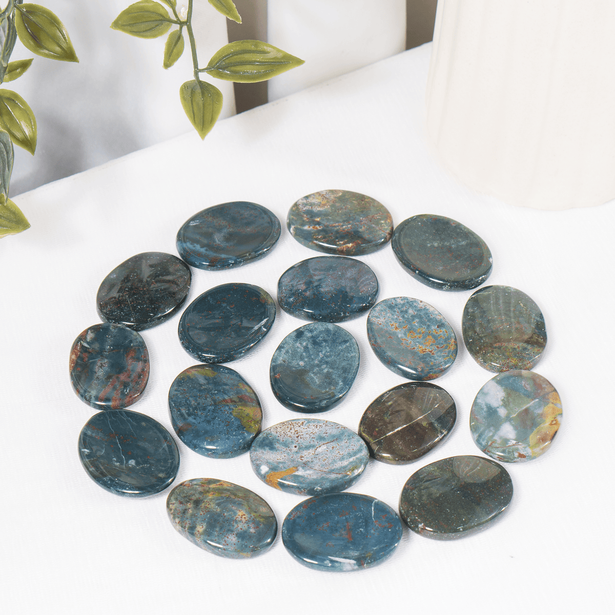 Bloodstone Worry Pocket Stones (Protection and Strength)