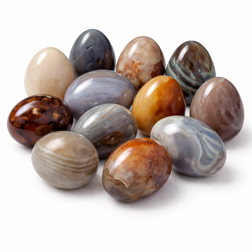 5 LB Agate Egg Carvings Mixed Lot – Polished Assortment (No Selection) | | Wiccan Center