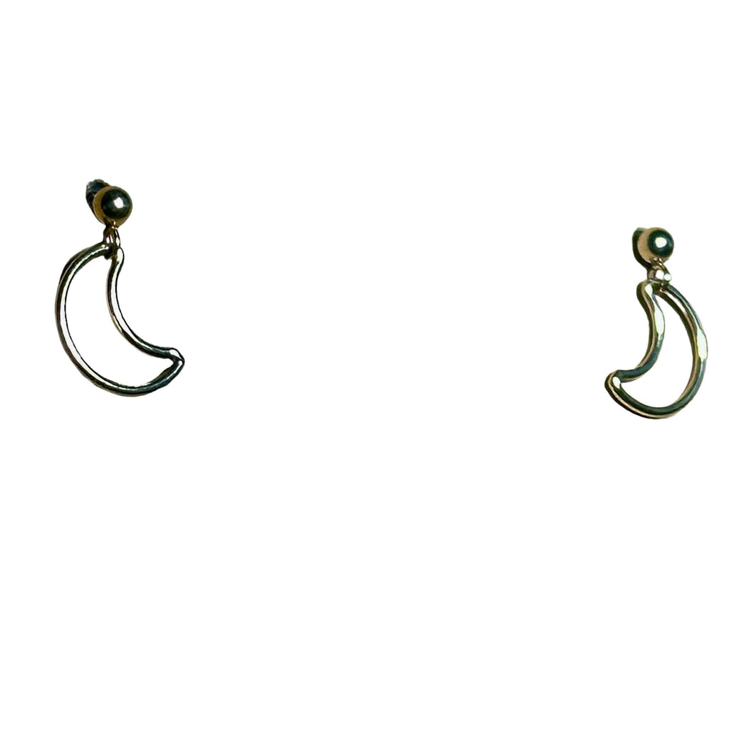 Crescent Moon Dangle Bertoni Earrings - Gold Filled Sterling Silver | Jewelry | Wiccan Center