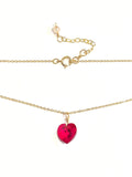 Red Heart Swarovski Drop Necklace