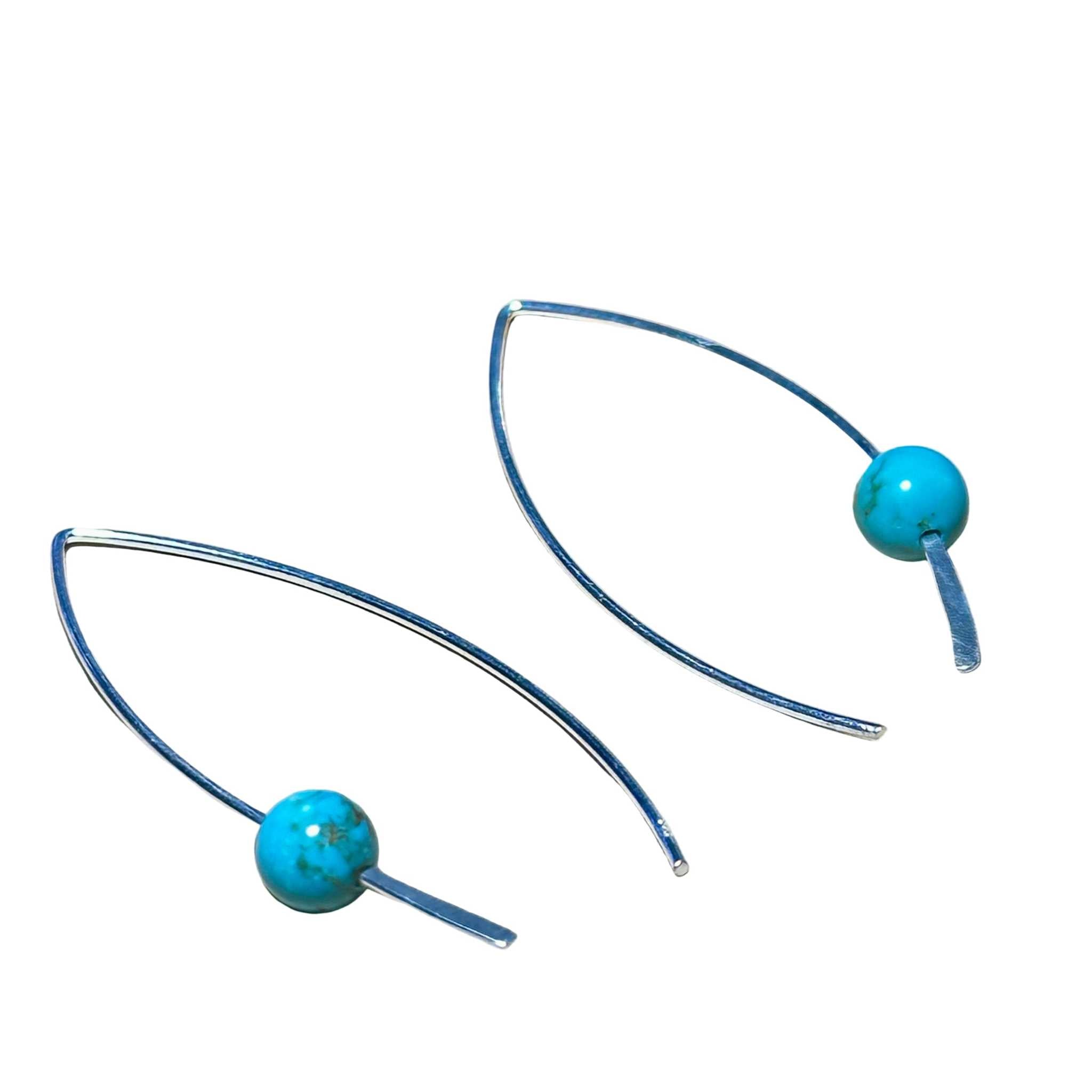 Turquoise Crescent Bertoni Earrings - Sterling Silver | Jewelry | Wiccan Center