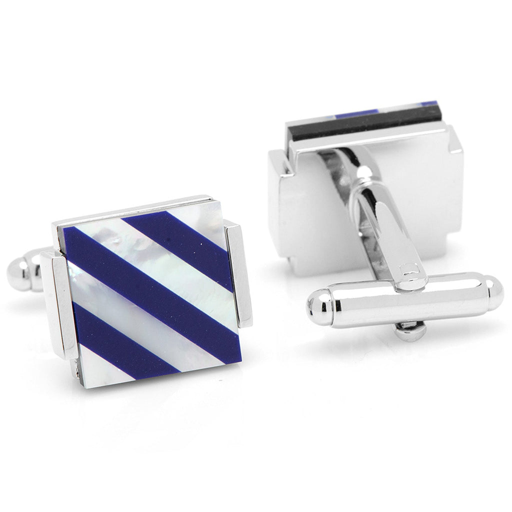 Floating Mother of Pearl Striped Cufflinks | Cufflinks | Wiccan Center