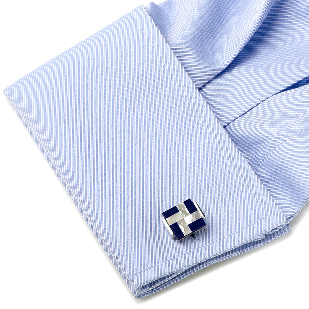 Mother of Pearl and Lapis Blue Windmill Square Cufflinks | Cufflinks | Wiccan Center