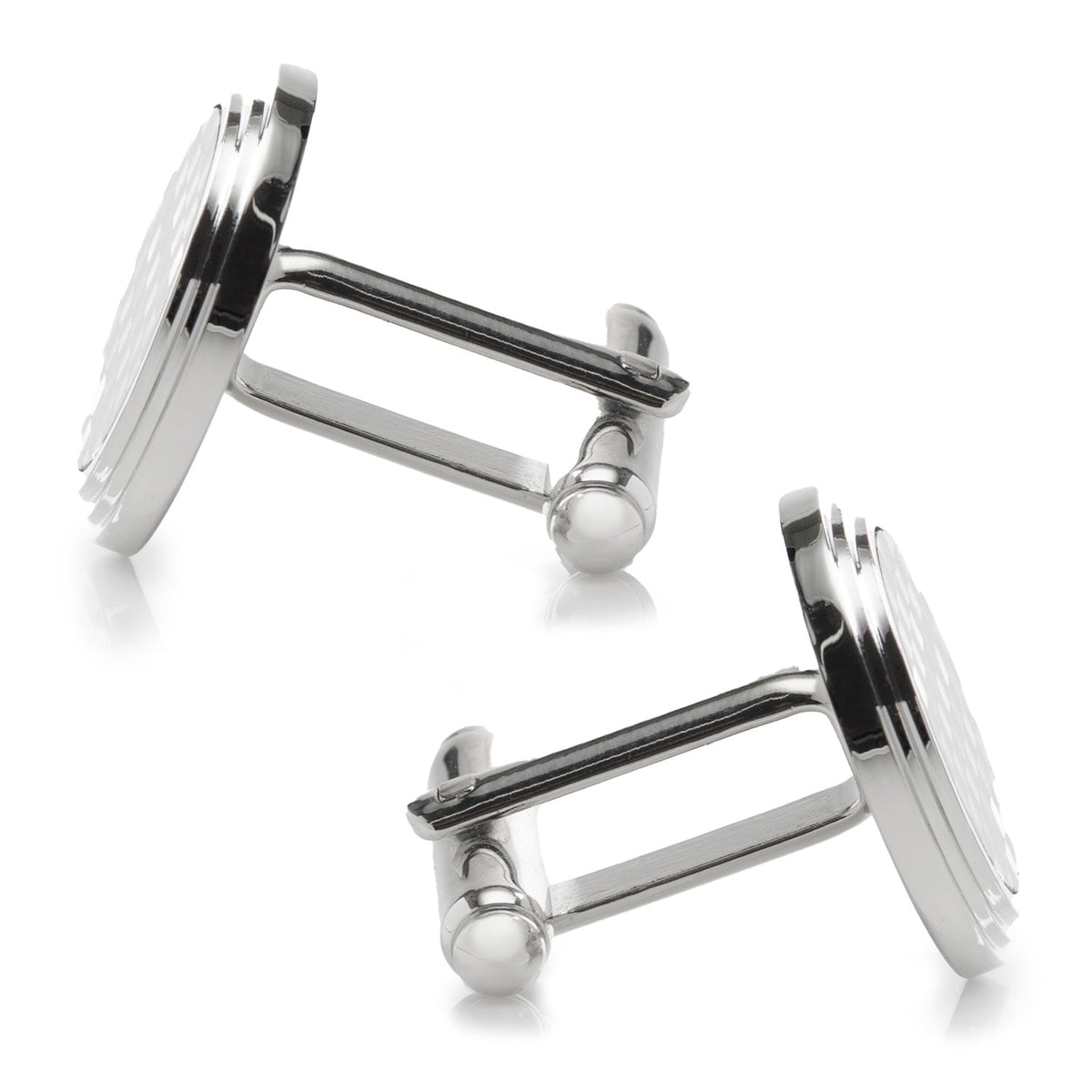 Onyx and Mother of Pearl Checker Step Cufflinks | Cufflinks | Wiccan Center