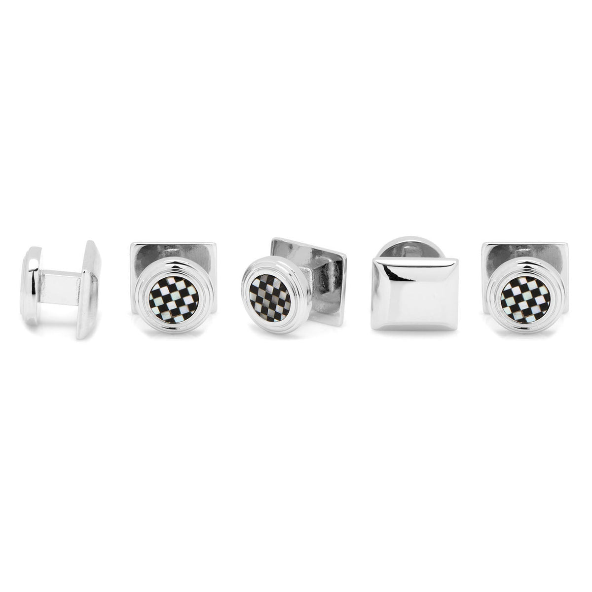 Onyx and Mother of Pearl Checker 5-Stud Set | Stud Set | Wiccan Center