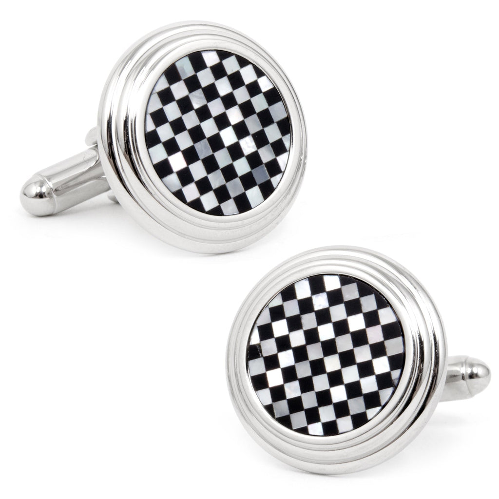 Onyx and Mother of Pearl Checker 5-Stud Set | Stud Set | Wiccan Center