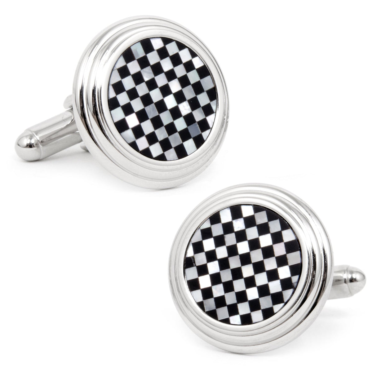 Onyx and Mother of Pearl Checker 5-Stud Set | Stud Set | Wiccan Center