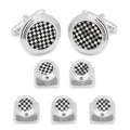 Onyx and Mother of Pearl Checker 5-Stud Set | Stud Set | Wiccan Center
