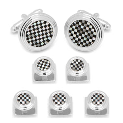 Onyx and Mother of Pearl Checker 5-Stud Set | Stud Set | Wiccan Center