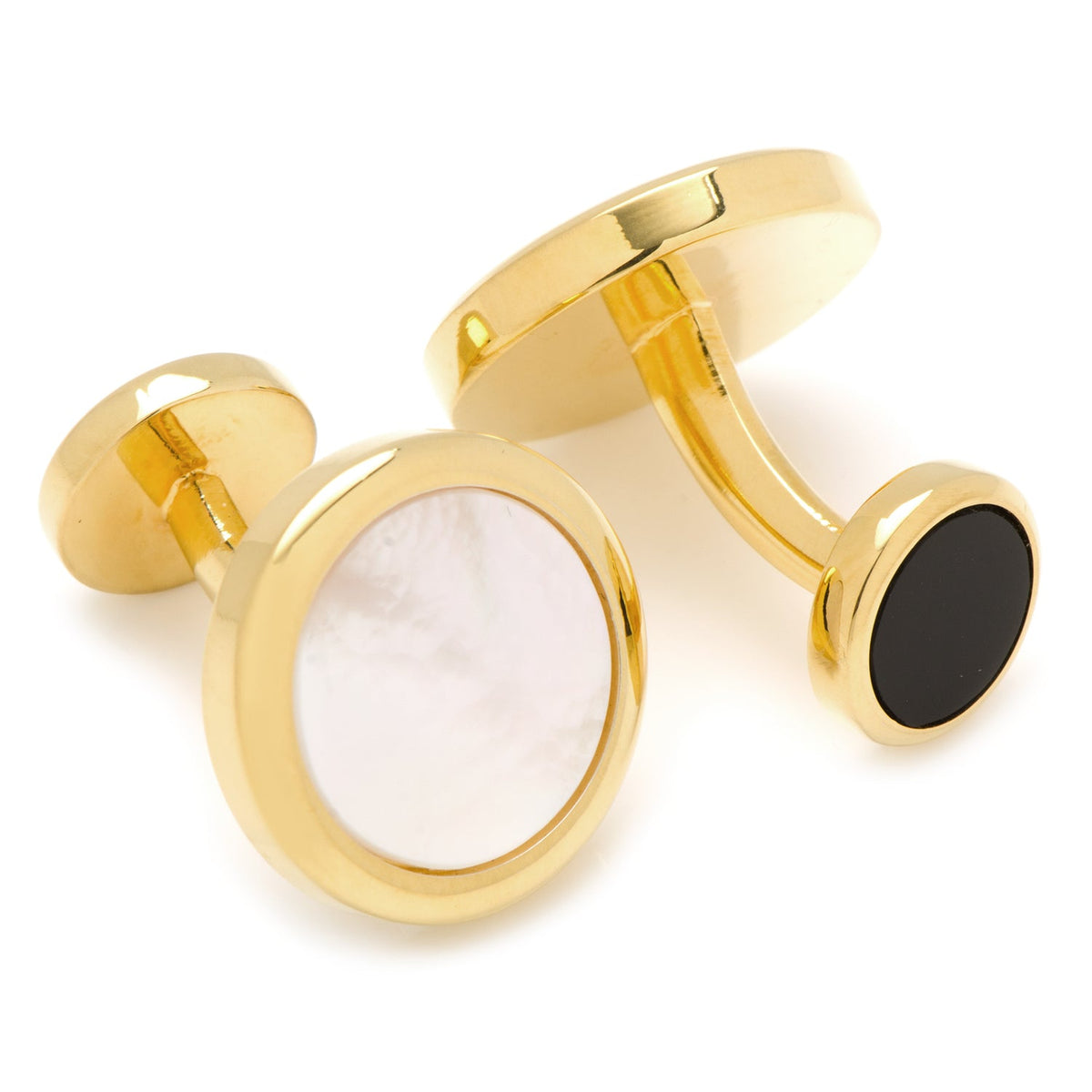 Double Sided Gold Mother of Pearl Round Beveled 5-Stud Set | Stud Set | Wiccan Center