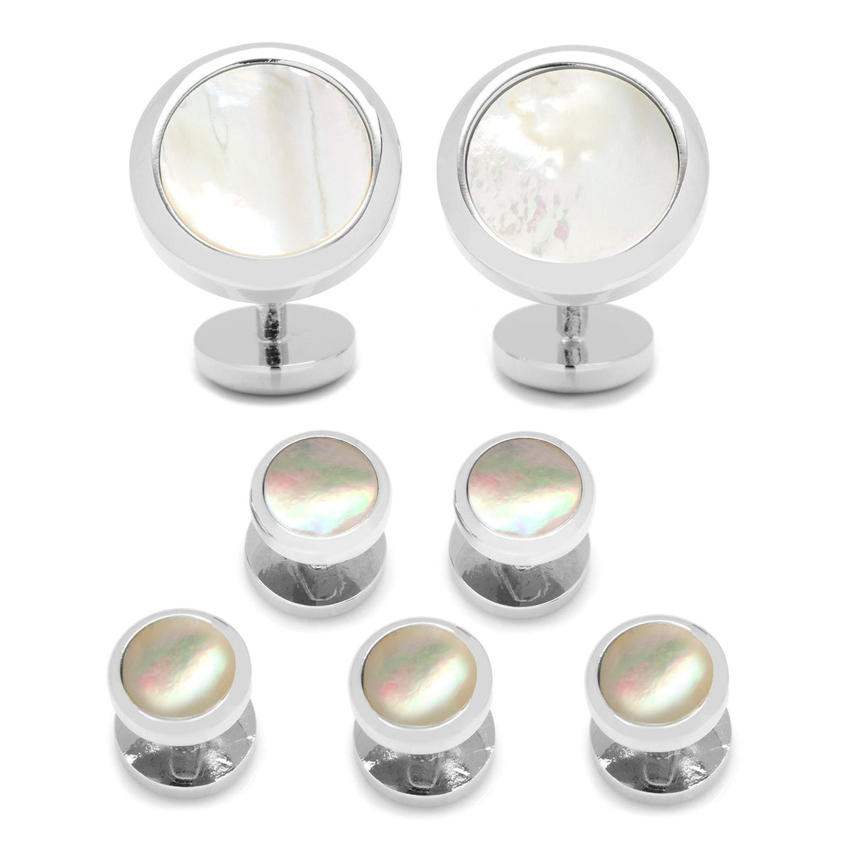 Double Sided Mother of Pearl Round Beveled 5-Stud Set | Stud Set | Wiccan Center