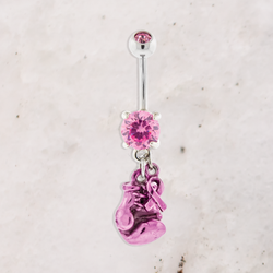 14G Breast Cancer Awareness Boxing Glove | Body Jewelry | Wiccan Center