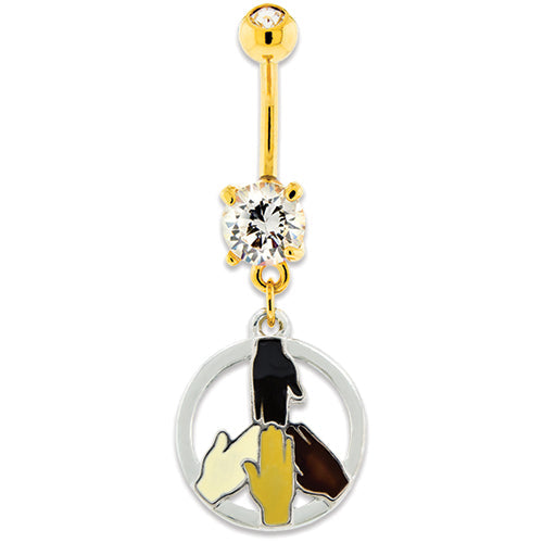 Equality = Peace Navel Ring | Body Jewelry | Wiccan Center