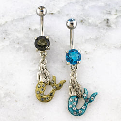 14G Glitter Mermaid Navel Ring | | Wiccan Center