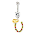 Irish Gem Horseshoe Navel Ring | Body Jewelry | Wiccan Center