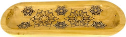 Wooden Handmade Incense Holder Boat Shape, Single - Snowflakes | INCENSES BURNERS | Wiccan Center