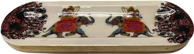 Wooden Handmade Incense Holder Boat Shape, Single - Double Elephant