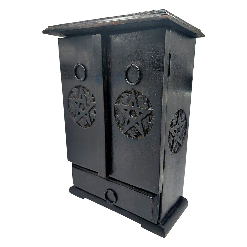 Pentagram Wooden Cupboard Chest | Wood Chest | Wiccan Center