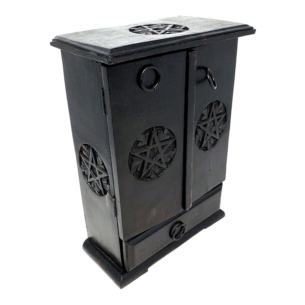 Pentagram Wooden Cupboard Chest | Wood Chest | Wiccan Center