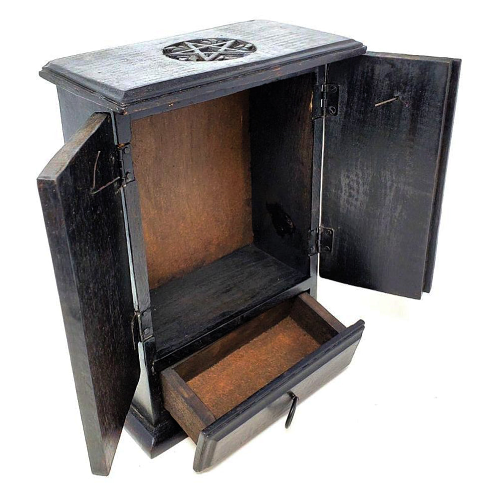 Pentagram Wooden Cupboard Chest | Wood Chest | Wiccan Center