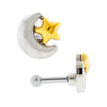 16G Moon With Star Cartilage Barbell | | Wiccan Center