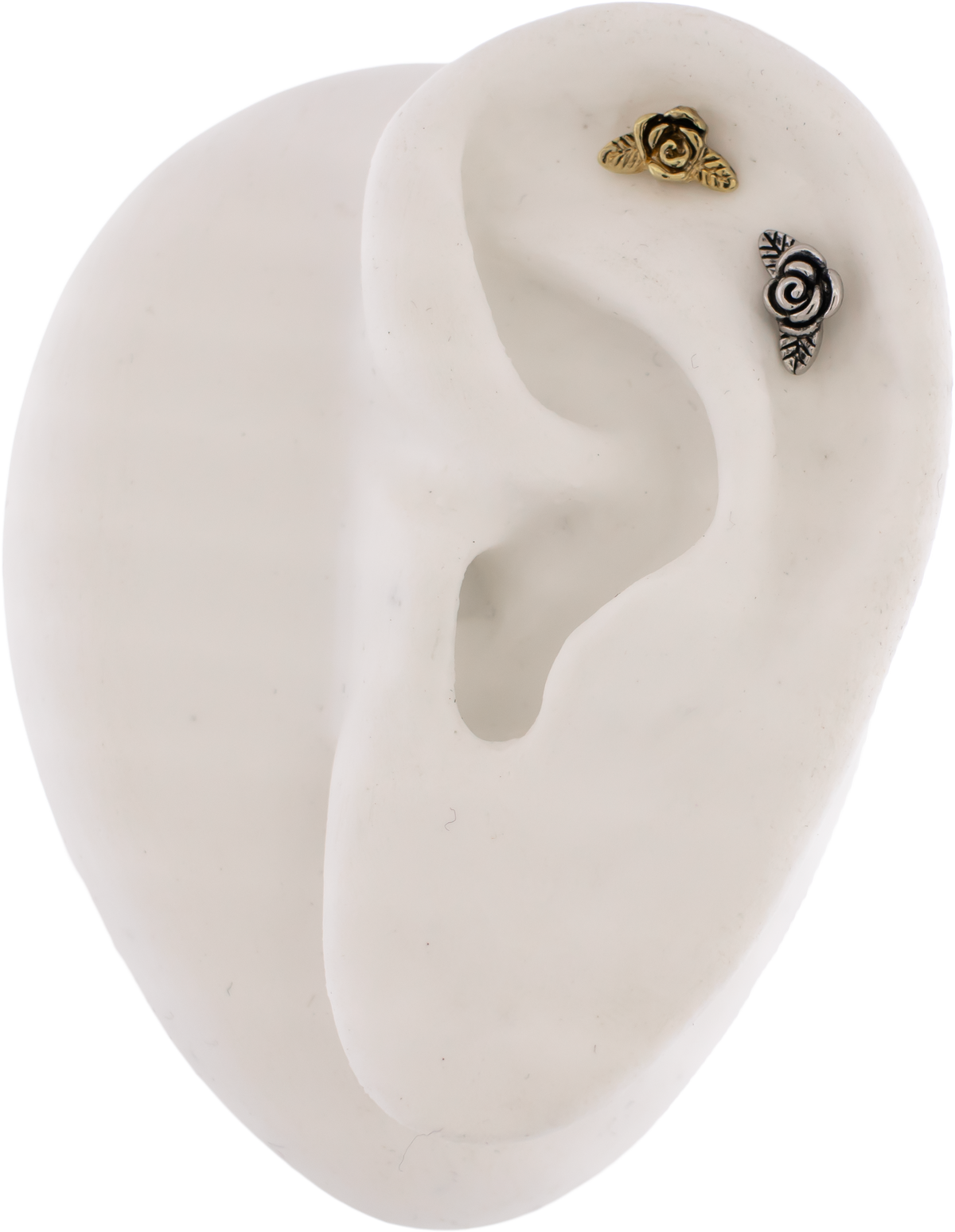 16G Rose With Leaves Cartilage Barbell | | Wiccan Center