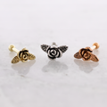 16G Rose With Leaves Cartilage Barbell | | Wiccan Center