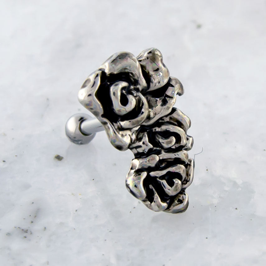 16G Oxidized Triple Rose Cartilage Barbell | | Wiccan Center
