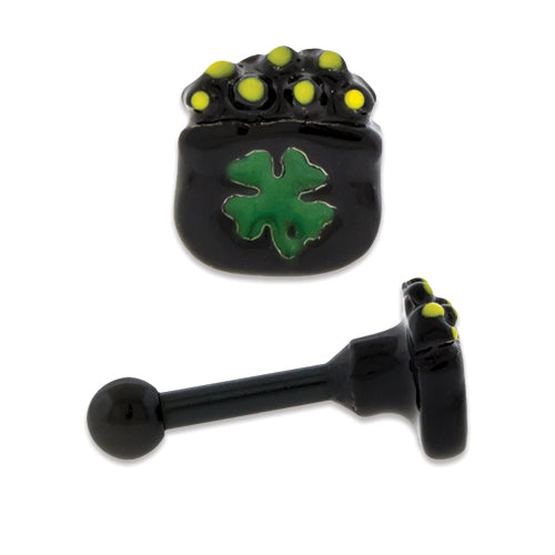 Pot O Gold Ear Barbell | Body Jewelry | Wiccan Center