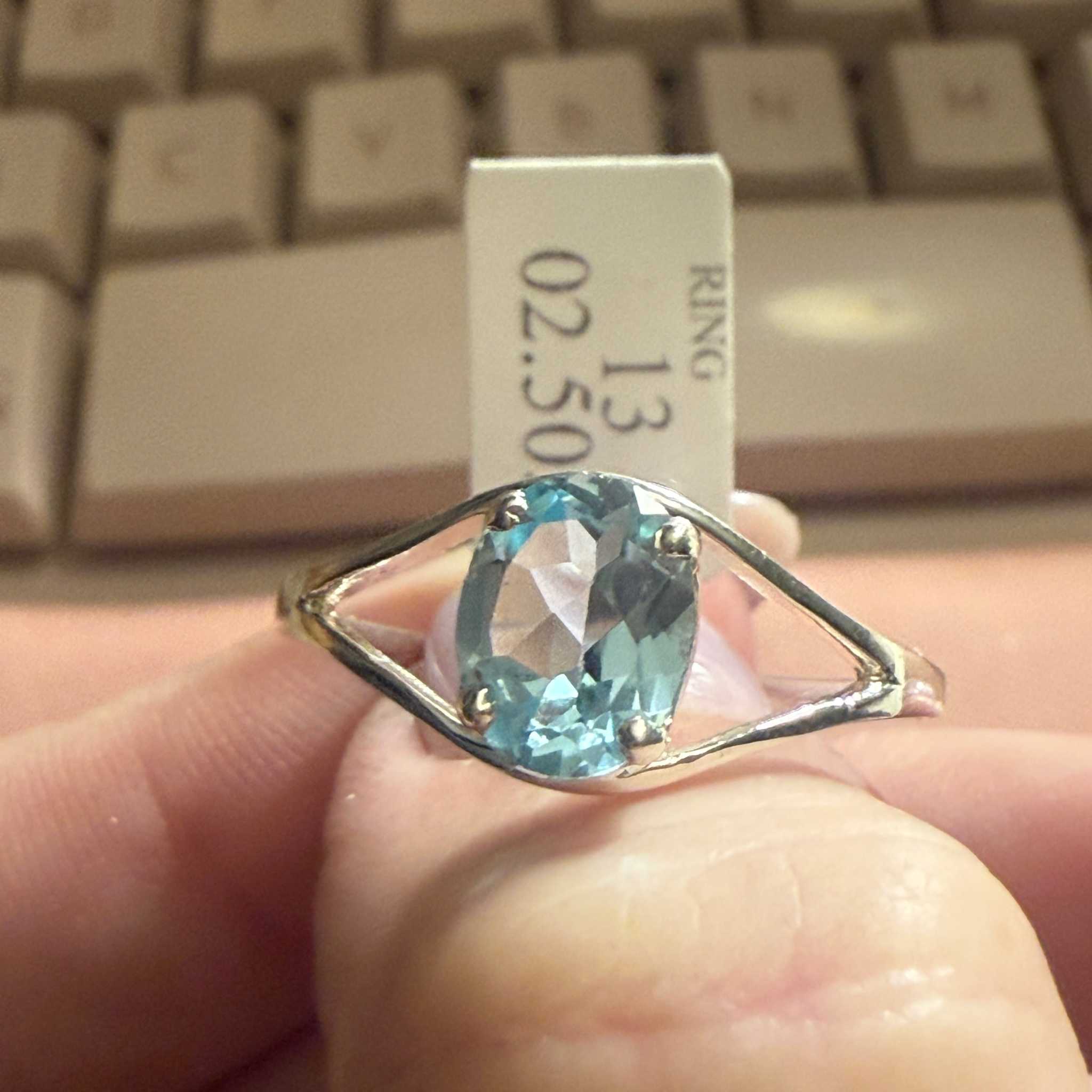 Sterling Silver Blue Topaz “Eye of Clarity” Ring (Size 13) | Rings | Wiccan Center