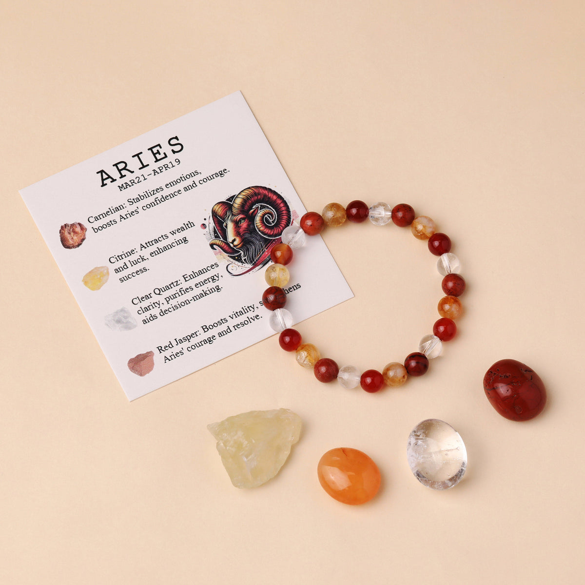 Sagittarius Zodiac Crystal Bracelet & Stone Set | Crystal Stone | Wiccan Center