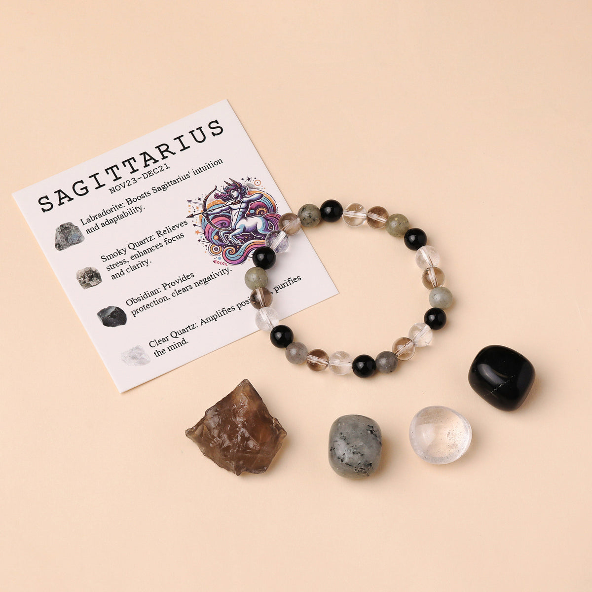 Leo Zodiac Crystal Bracelet & Stone Set | Crystal Stone | Wiccan Center