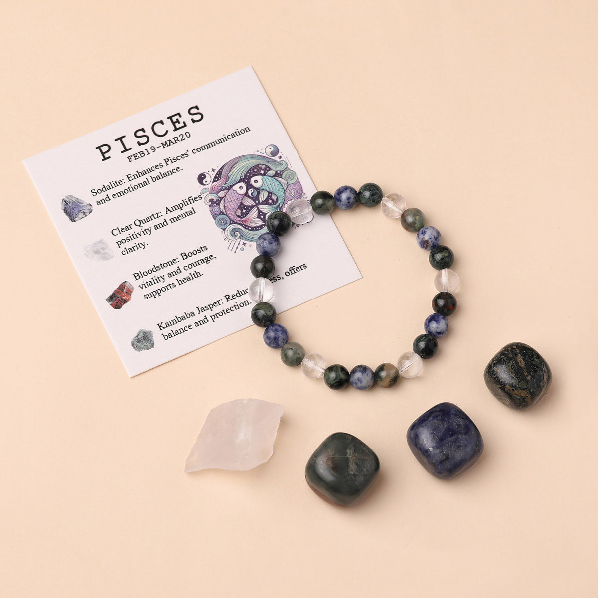 Sagittarius Zodiac Crystal Bracelet & Stone Set | Crystal Stone | Wiccan Center