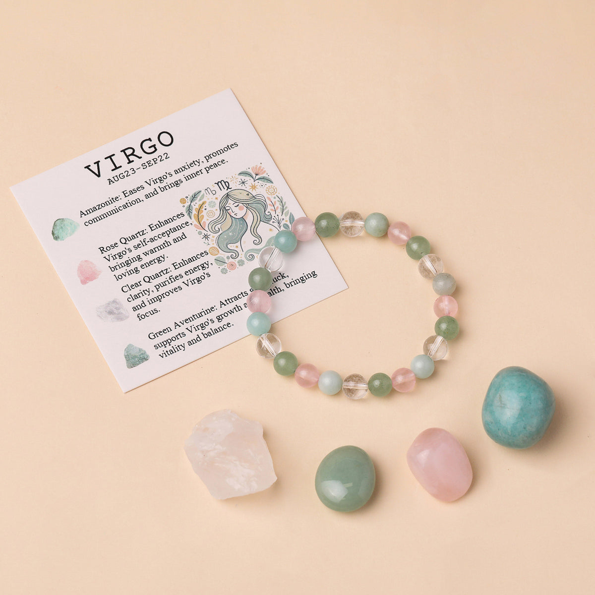 Sagittarius Zodiac Crystal Bracelet & Stone Set | Crystal Stone | Wiccan Center