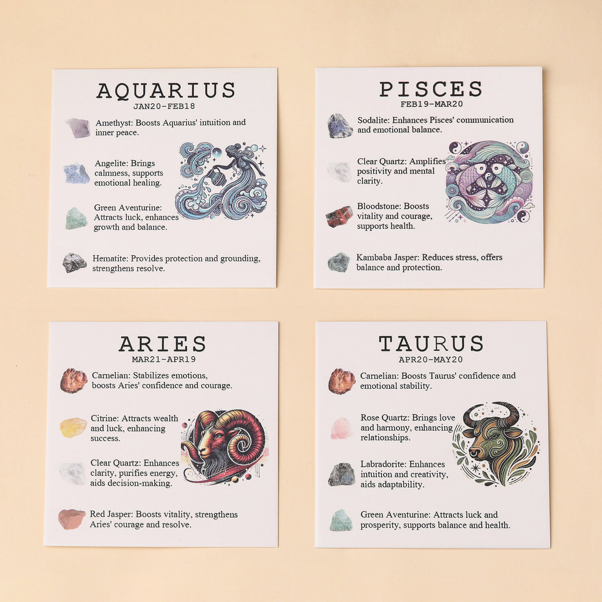 Libra Zodiac Crystal Bracelet & Stone Set | Crystal Stone | Wiccan Center