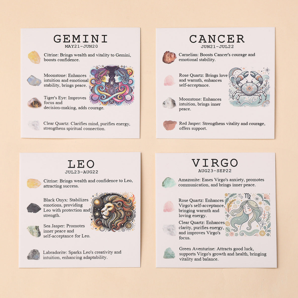 Aries Zodiac Crystal Bracelet & Stone Set | Crystal Stone | Wiccan Center